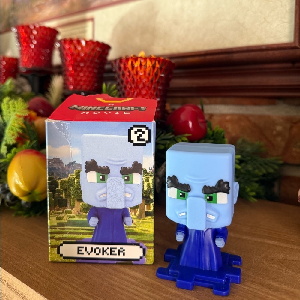 Minecraft Evoker Blue Action Figure with Green Eyes